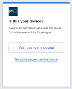 Is this your device prompt for Faculty/Staff