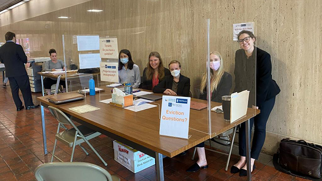 RWU Law students volunteers at the Providence Eviction Help Desk