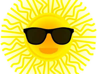 The sun with sunglasses on