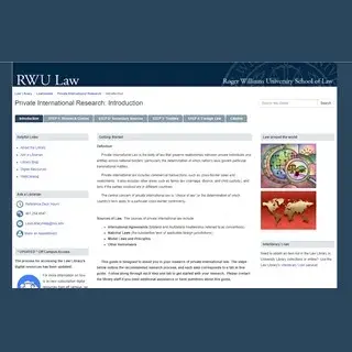 Screenshot of Private International Research guide