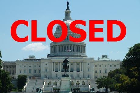 US Captiol with a closed sign