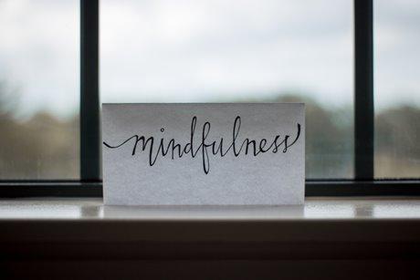 Sign with the word mindfulness