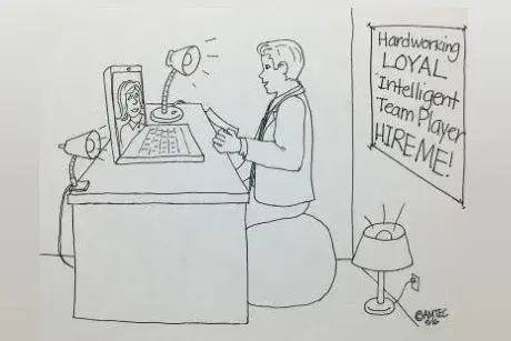Illustration of Skype job interview