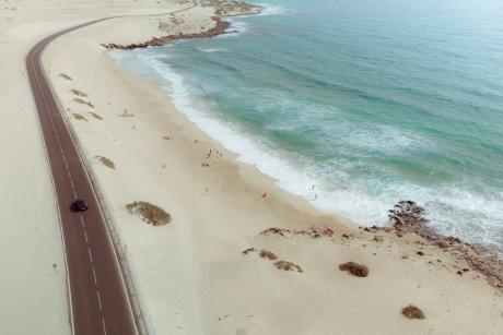 Road along ocean