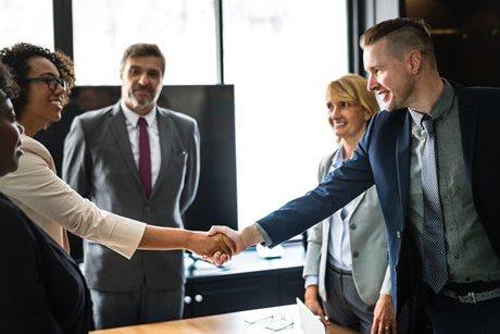 Professionals shaking hands