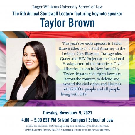 The 5th Annual Stonewall Lecture RWU Law