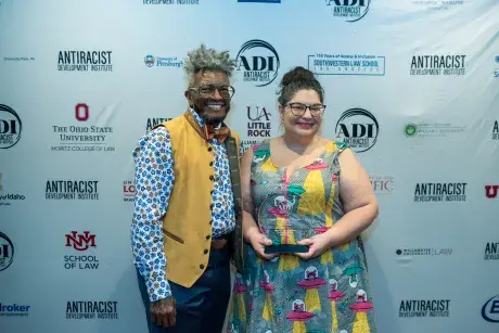 Nicole Dyszlewski accepting the ADI Disruptive Collaborator Award