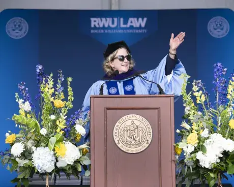 The Honorable Lara E. Montecalvo speaks to graduates and their families
