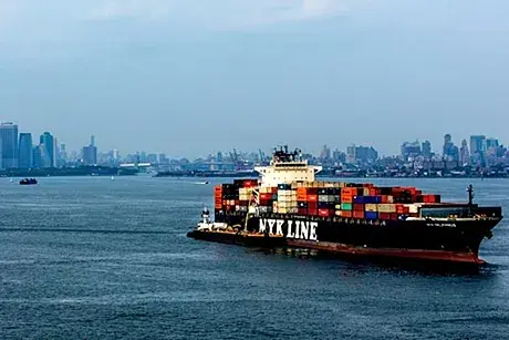 Photo of container ship.