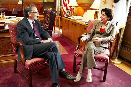 RWU Law Dean Michael Yelnosky in conversation with Governor Raimondo