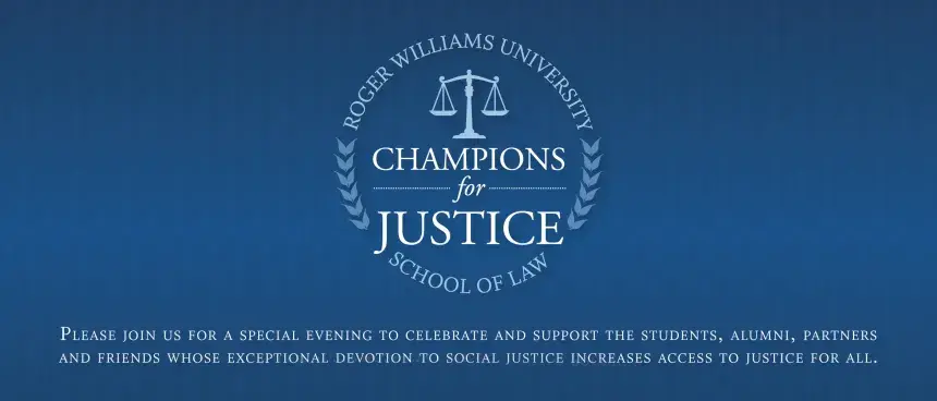 Champions for Justice header with logo