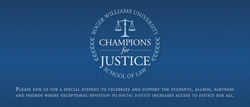 Champions for Justice header with logo