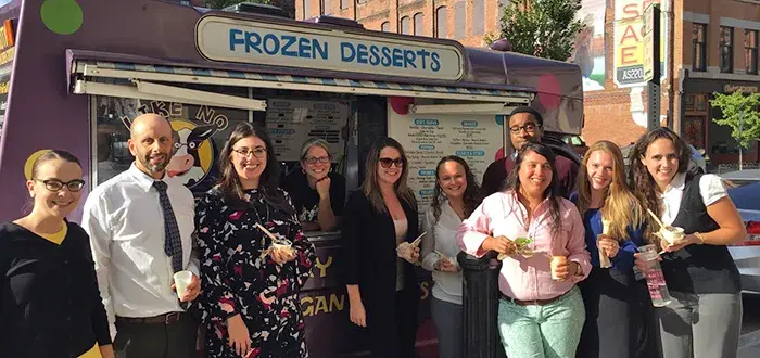 BSU Clinic students enjoying some frozen desserts