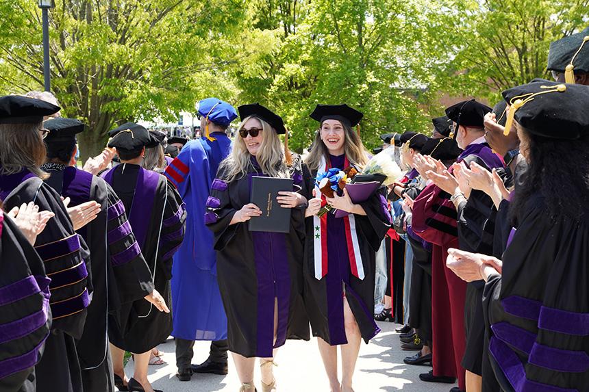 Graduates celebrate after ceremony
