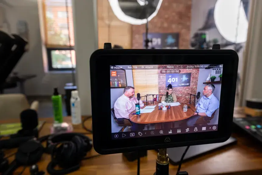 Field Monitor displaying Podcast hosts